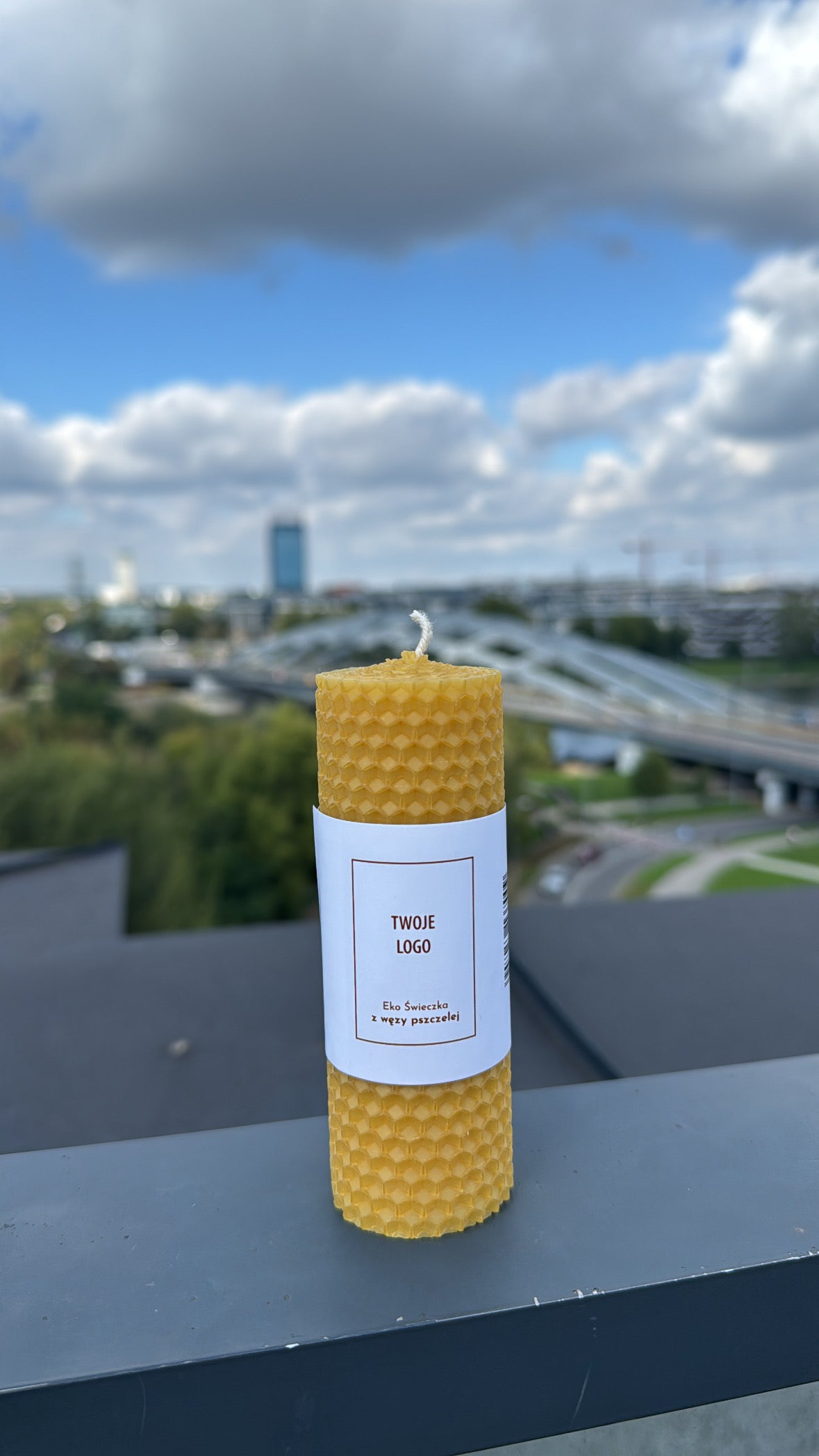 Eko świeczk z wosku pszczelego z Twoim logo